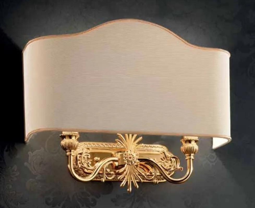 Casa Padrino Luxus Barock Doppel Wandleuchte Gold / Elfenbein 37 x 11 x H. 27 cm - Prunkvolle Wandlampe im Barockstil - Barock Leuchten - Edel & Prunkvoll - Luxus Qualität - Made in Italy Begrenztes Angebot