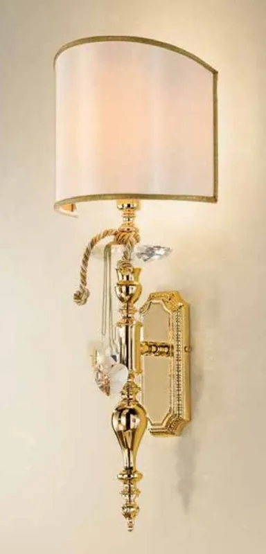 Must-Have Casa Padrino Luxus Barock Kristall Wandleuchte Gold / Elfenbein 20 x 15 x H. 55 cm - Prunkvolle Wandlampe im Barockstil - Barock Leuchten - Edel & Prunkvoll - Luxus Qualität - Made in Italy