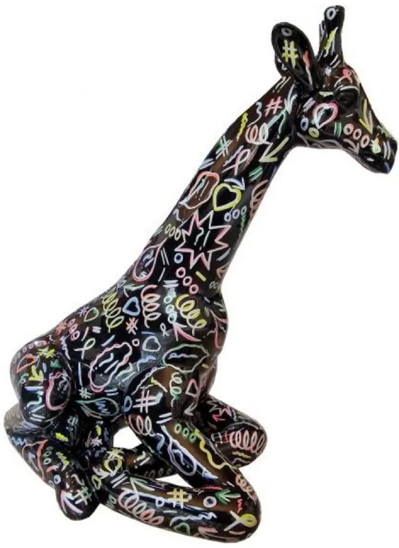 Solange Der Vorrat Reicht Casa Padrino Luxus Deko Skulptur Giraffe Schwarz / Mehrfarbig H. 80 cm - Große Deko Figur - XXL Deko Skulptur - XXL Deko Figur - XXL Tierfigur - Wohnzimmer Deko - Garten Deko - Deko XXL Figuren
