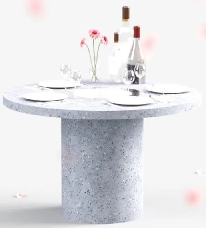 Casa Padrino Luxus Esstisch mit Bioethanol Kamin Ø 120 x H. 75 cm - Verschiedene Farben - Esszimmertisch - Gartentisch - Esszimmer Möbel - Garten Möbel - Luxus Möbel - Luxus Einrichtung Garantierte Lieferung