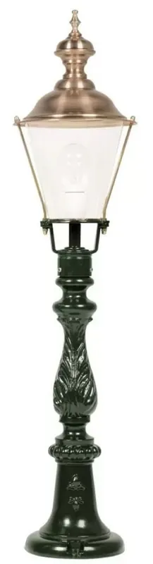 Casa Padrino Jugendstil Garten Stehleuchte Grün / Kupfer Ø 22 x H. 90 cm - Gartenlaterne - Gartenleuchte - Nostalgische Garten Beleuchtung - Nostalgische Garten Leuchten Meistverkauft