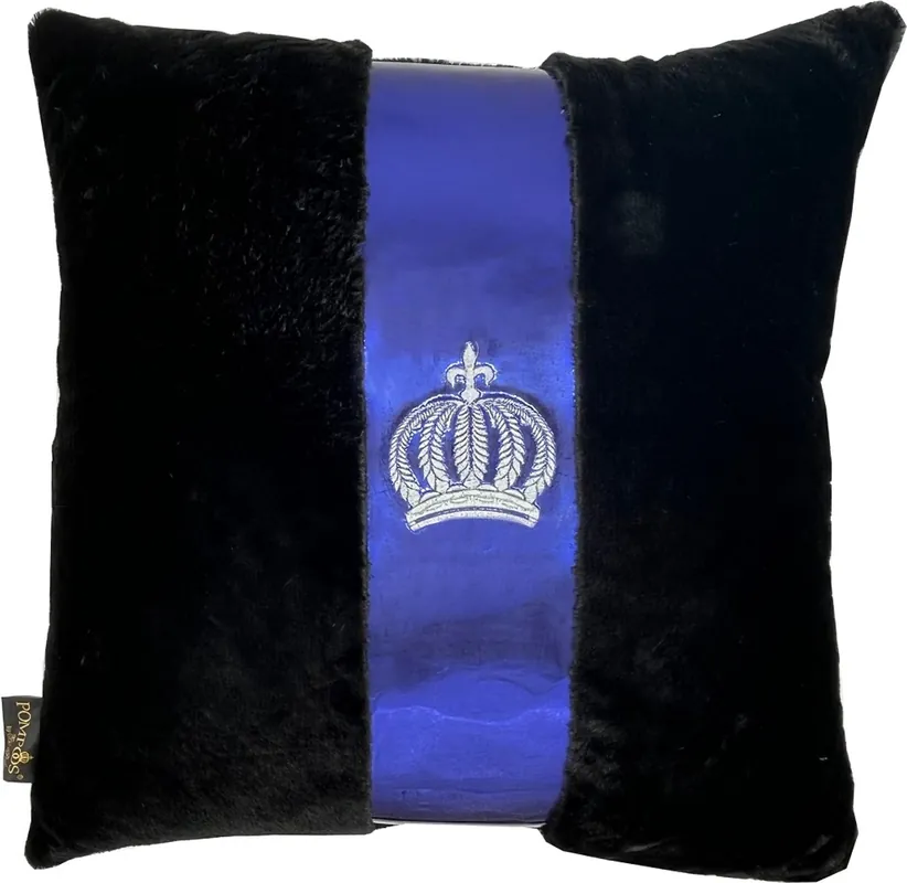Saisonangebot Harald Glööckler Luxus Deko Kissen Pompöös by Casa Padrino Schwarz / Royal Blau - Glööckler Kissen - Designer Zierkissen - Harald Glööckler Designer Deko Accessoires