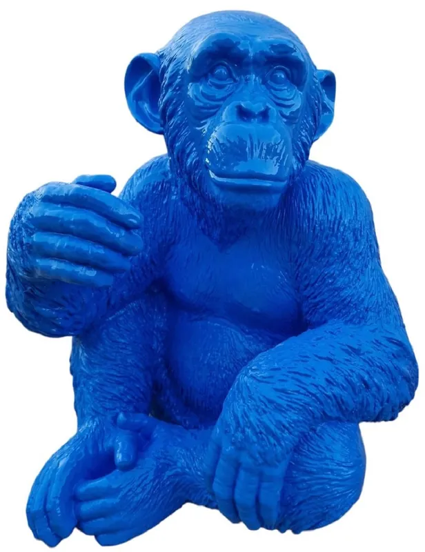 Neu Im Sortiment Casa Padrino Luxus Designer Dekofigur Affe Blau 45 x 39 x H. 55 cm - Wohnzimmer Deko Figur - Luxus Deko Figur - Designer Deko Figur - Luxus Accessoires