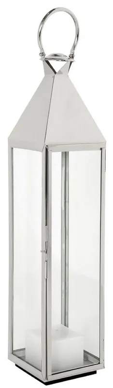 Casa Padrino Luxus Kerzenleuchter Silber 24 x 24 x H. 114 cm - Edelstahl Laterne mit Tragegriff - Gastronomie Accessoires - Restaurant Accessoires - Hotel Accessoires - Deko Accessoires Neuheit