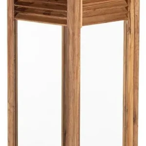 Casa Padrino Deko Kerzenleuchter Braun / Silber 30 x 30 x H. 80 cm - Handgefertigte Laterne mit Tragegriff - Gastronomie Accessoires - Restaurant Accessoires - Hotel Accessoires - Deko Accessoires Mega-Angebot