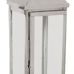 Casa Padrino Deko Kerzenleuchter Silber 18 x 18 x H. 65 cm - Metall Laterne mit Tragegriff - Gastronomie Accessoires - Restaurant Accessoires - Hotel Accessoires - Deko Accessoires Preiswert