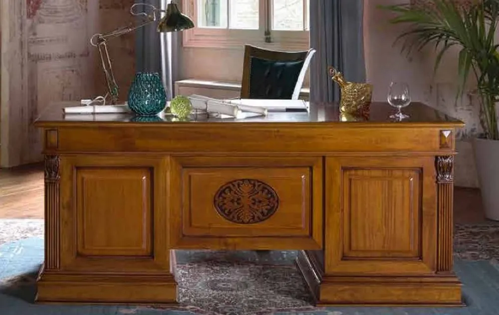 Heißes Angebot Casa Padrino Luxus Barock Schreibtisch Braun - Massivholz Bürotisch - Italienische Luxus Büro Einrichtung - Luxus Büro Möbel - Luxus Qualität - Made in Italy