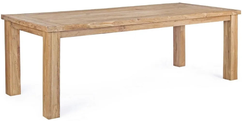 Preisknaller Casa Padrino Luxus Gartentisch Naturfarben 240 x 100 x H. 77 cm - Rechteckiger Garten Esstisch aus recyceltem Teakholz - Teakholz Garten Möbel - Luxus Garten Möbel