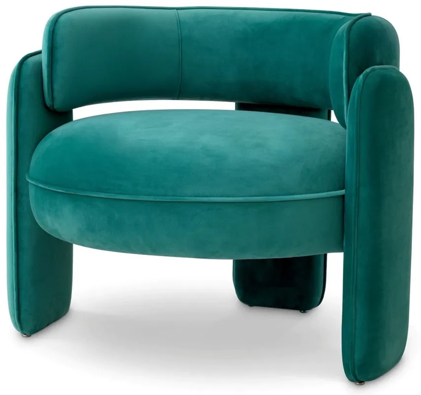 Casa Padrino Luxus Samt Sessel Türkis 80 x 71 x H. 68,5 cm - Wohnzimmer Sessel - Hotel Sessel - Wohnzimmer Möbel - Luxus Möbel - Wohnzimmer Einrichtung - Luxus Einrichtung - Möbel Luxus Angebot