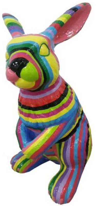 Nur Heute Casa Padrino Luxus Deko Skulptur Hase Mehrfarbig H. 120 cm - Große Deko Figur - XXL Deko Skulptur - XXL Deko Figur - XXL Tierfigur - Wohnzimmer Deko - Garten Deko - Luxus Deko XXL Figuren