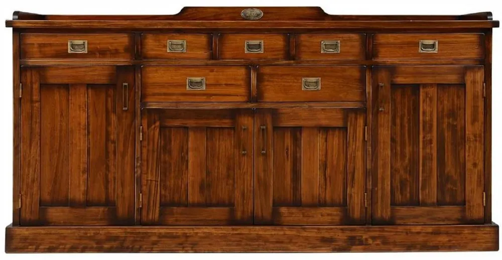 Aktuell Casa Padrino Luxus Vintage Stil Sideboard mit 4 Türen und 7 Schubladen Braun 183,5 x 46 x H. 86 cm - Massivholz Schrank - Vintage Stil Möbel - Luxus Möbel - Massivholz Möbel