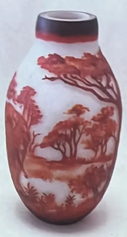 Casa Padrino Luxus Deko Glas Vase Mehrfarbig H. 33 cm - Runde Cameoglas Blumenvase - Luxus Deko Accessoires Nur Für Kurze Zeit