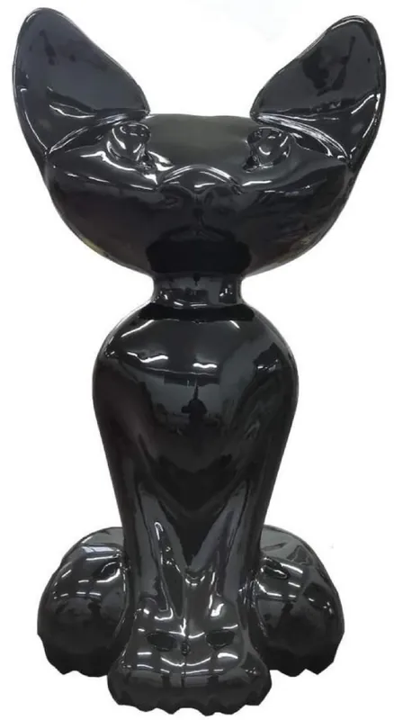 Ausverkauf Casa Padrino Luxus Deko Skulptur Katze Schwarz H. 130 cm - Große Deko Figur - XXL Deko Skulptur - XXL Deko Figur - XXL Tierfigur - Wohnzimmer Deko - Garten Deko - Luxus Deko XXL Figuren