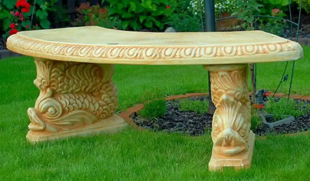 Mega-Angebot Casa Padrino Stein Gartenbank Sandfarben / Beige 156 x 46 x H. 49 cm - Gebogene Garten Sitzbank im orientalischen Stil - Stein Garten Bank - Garten Möbel im orientalischen Stil