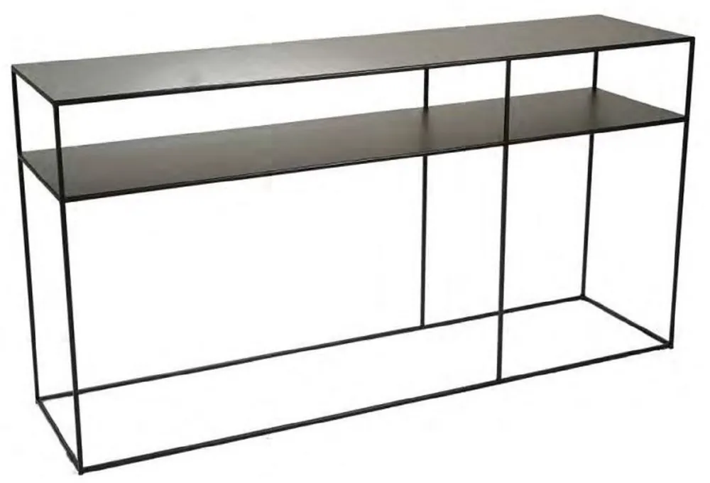 Casa Padrino Luxury Console Black 160 x 40 x H. 81 cm - Modern Metal Console Table - Living Room Furniture - Office Furniture Sichere Zahlung