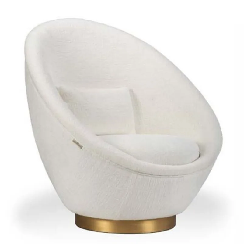 Casa Padrino designer lounge armchair white / brass 85 x 90 x H. 95 cm - Living room armchair - Hotel armchair - Luxury Quality Markenprodukt