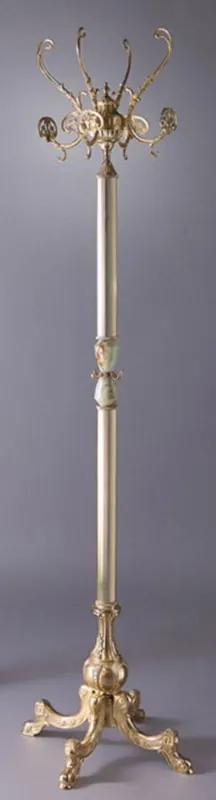 Top-Preis Casa Padrino luxury baroque coat rack gold / silver / green 45 x 45 x H. 191 cm - Noble brass clothes rack - Baroque Hotel Coat Rack Furniture