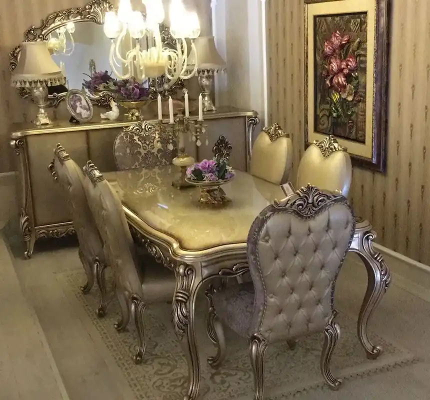 Beliebt Casa Padrino luxury baroque dining room set - 1 Dining Table & 6 Dining Room Chairs - Magnificent baroque dining room furniture