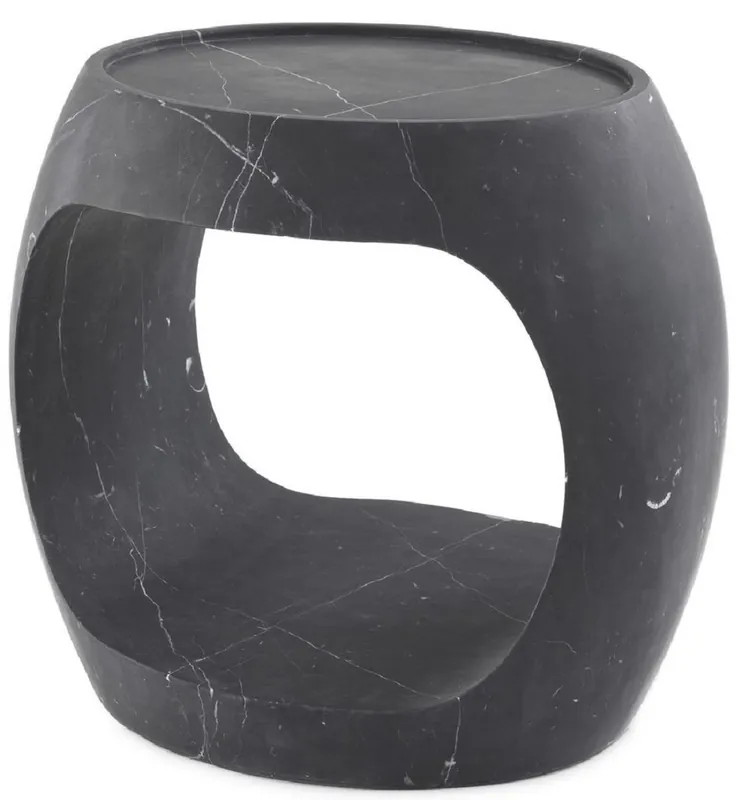 Casa Padrino luxury marble side table black 43 x 36.5 x H. 40.5 cm - Marble Furniture - Luxury Quality Nur Für Kurze Zeit