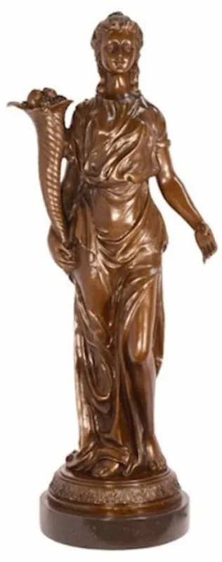 Casa Padrino luxury Art Nouveau bronze sculpture lady bronze / black 36 x 24.8 x H. 85.4 cm - Elegant bronze figure with marble base - Baroque & Art Nouveau Decorative Accessories Sofort Bestellen