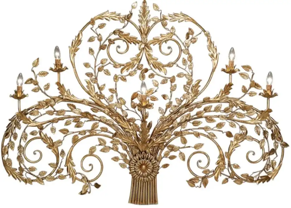 Saisonangebot Casa Padrino luxury Art Nouveau wall lamp gold 160 x 20 x H. 110 cm - Elegant metal wall light - Baroque & Art Nouveau Wall Lamps