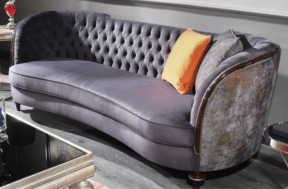 Casa Padrino luxury baroque sofa purple / brown / silver - Handmade living room sofa - Baroque living room furniture Top-Seller