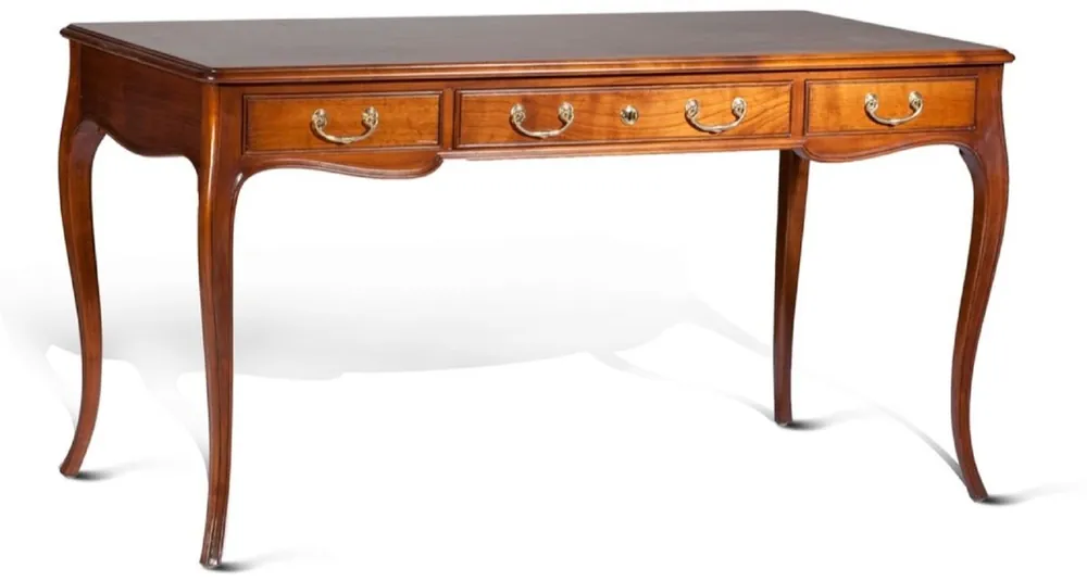 Billig Casa Padrino luxury baroque desk brown - Handmade solid wood office table with 3 drawers - High quality baroque office furniture - Luxury Quality - Made in Italy