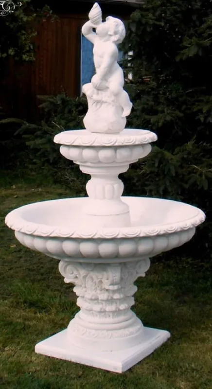 Casa Padrino baroque fountain white Ø 114 x H. 185 cm - Magnificent garden fountain - Garden decoration fountain - Baroque garden decoration accessories Sale