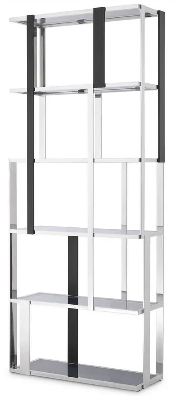 Neue Kollektion Casa Padrino luxury shelf cabinet silver / black / gray 100 x 37 x H. 240.5 cm - Stainless steel cabinet - Living room cabinet - Office cabinet - Luxury Furniture