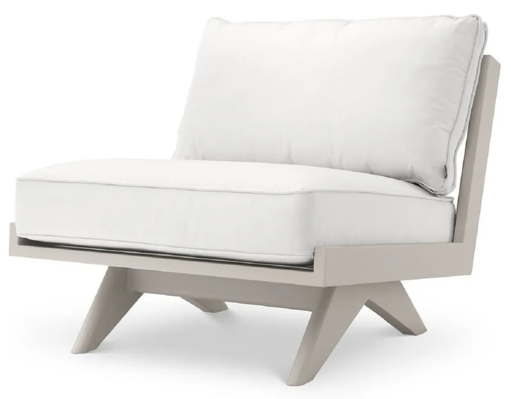 Casa Padrino luxury garden armchair white / sand 80 x 88 x H. 76 cm - Garden Terrace Hotel Furniture - Luxury Quality Bestseller