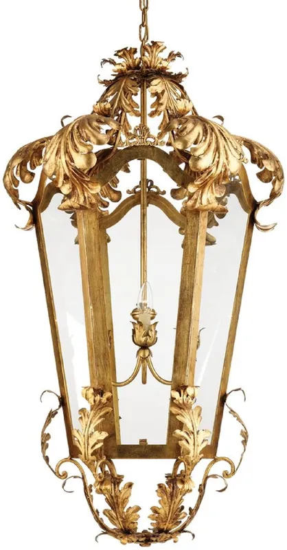 Mega-Angebot Casa Padrino luxury baroque living room hanging lamp gold Ø 62 x H. 115 cm - Handmade metal lantern - Luxury Quality - Made in Italy - Noble & Magnificent