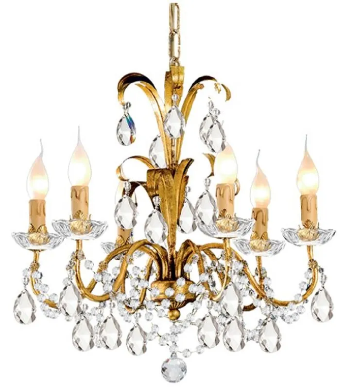 Casa Padrino luxury baroque crystal chandelier antique gold Ø 50 x H. 56 cm - Magnificent chandelier with Bohemian crystal glass - Luxury Quality Super-Preis