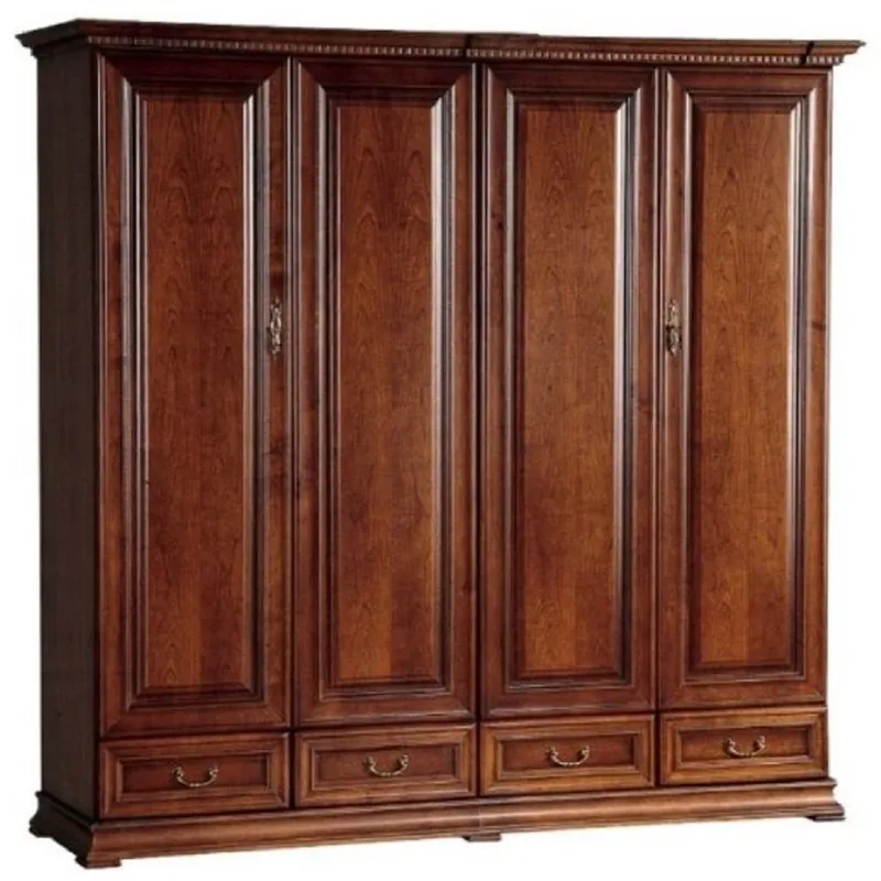 Casa Padrino luxury bedroom cabinet brown 212.6 x 60.5 x H. 207.9 cm - Solid wood wardrobe with 4 doors and 4 drawers - Luxury solid wood bedroom furniture Beliebt