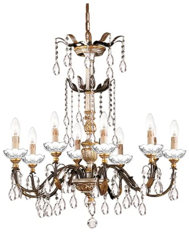 Top-Angebot Casa Padrino luxury baroque crystal chandelier rust / gold Ø 78 x H. 78 cm - Magnificent chandelier with Bohemian crystal glass - Luxury Quality