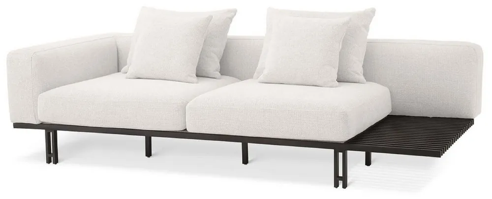 Casa Padrino luxury sofa cream / bronze 233 x 104 x H. 60.5 cm - Modern living room sofa left side - Hotel Sofa - Luxury Quality Neue Kollektion