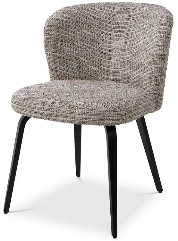 Casa Padrino luxury dining chair beige / black 57 x 69 x H. 81 cm - Upholstered kitchen chair in retro design - Luxury retro dining room furniture Preis Gesenkt