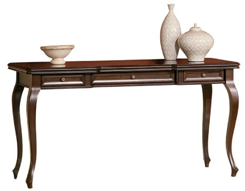 Casa Padrino luxury art nouveau desk dark brown 132.5 x 52.5 x H. 78.8 cm - Solid wood office table with 3 drawers - Baroque & Art Nouveau Office Furniture Meistverkauft
