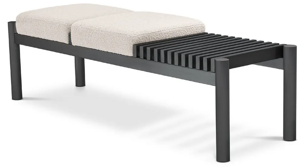 Casa Padrino luxury bench cream / bronze 140 x 44 x H. 45 cm - Padded stainless steel bench - Living Room Furniture - Hotel Furniture - Luxury Collection Wochenendangebot