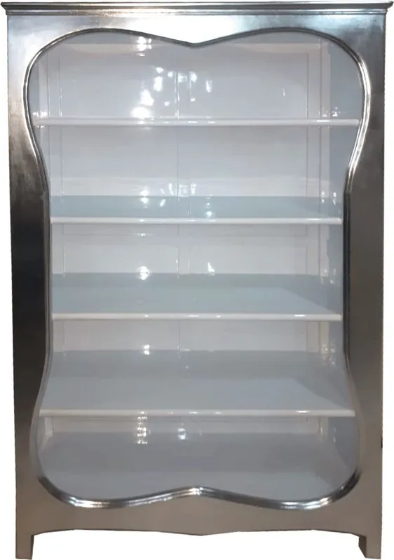 Casa Padrino baroque bookcase white / silver 120 x H 185 cm bookcase shelf cabinet Günstig