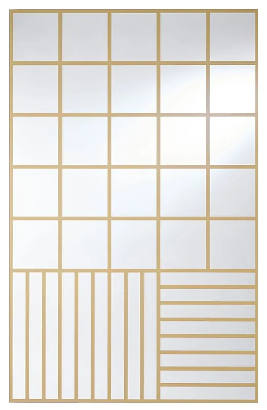 Casa Padrino luxury wall mirror gold 100 x 2.5 x H. 158 cm - Rectangular mirror with pattern - Luxury Furniture Billig