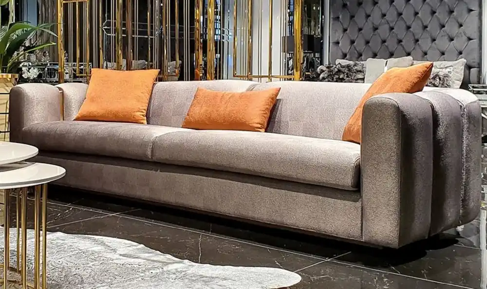 Casa Padrino luxury sofa silver / gold 240 x 95 x H. 85 cm - Living room sofa - Hotel Sofa - Luxury Furniture Günstig