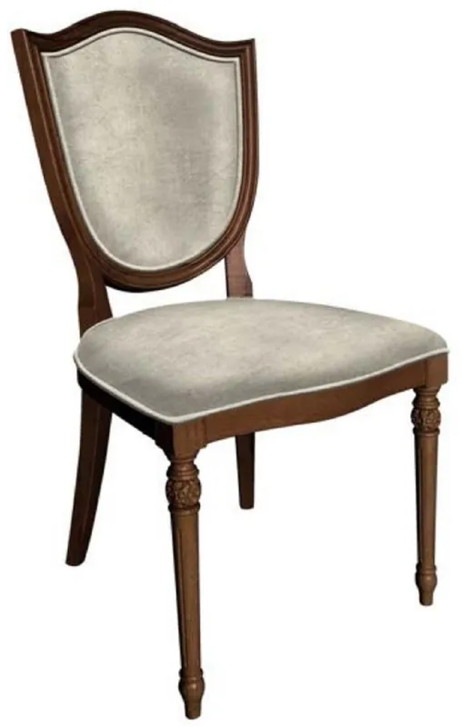 Casa Padrino Art Deco dining chair silver / brown - Elegant solid wood chair - Art Deco dining room furniture Neue Ware