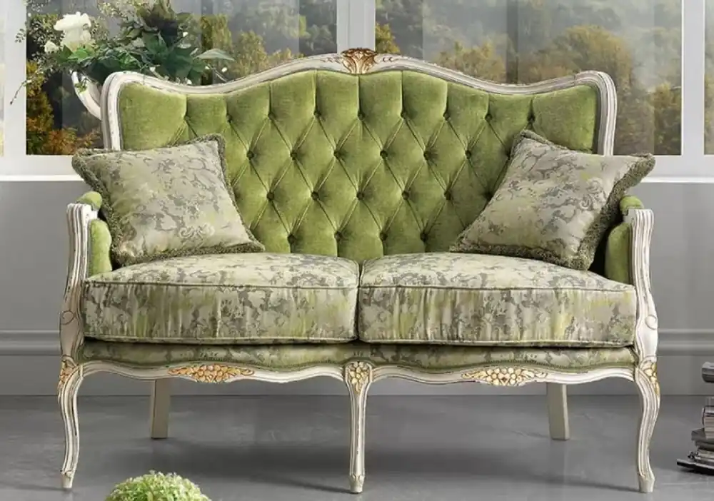 Casa Padrino luxury baroque sofa green / white / gold - Noble living room sofa with elegant pattern and 2 decorative pillows - Baroque furniture - Luxury quality - Made in Italy Mega-Angebot