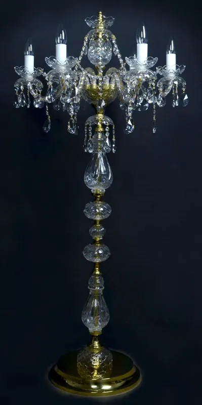 Casa Padrino luxury baroque crystal floor lamp gold Ø 45 x H. 125 cm - Magnificent floor lamp with Bohemian crystal glass - Baroque crystal lights Jetzt Kaufen