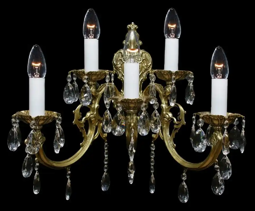 Nur Für Kurze Zeit Casa Padrino luxury baroque crystal wall lamp bronze 48 x H. 45 cm - Magnificent wall lamp with Bohemian crystal glass - Noble & Magnificent