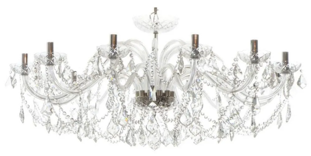 Letzte Chance Casa Padrino luxury baroque crystal chandelier silver Ø 120 x H. 65 cm - Magnificent chandelier with fine crystal glass and glass arms - Noble & Magnificent