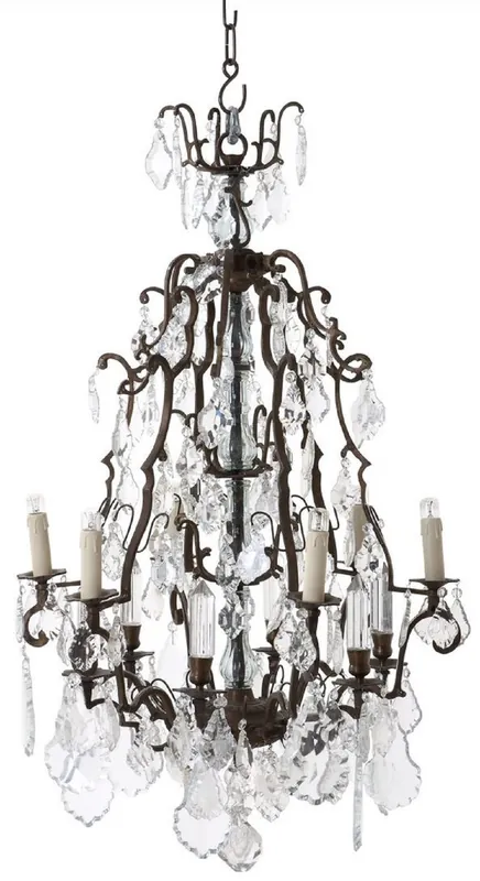 Neuheit Casa Padrino luxury baroque crystal chandelier antique brass Ø 60 x H. 90 cm - Magnificent brass chandelier - Baroque Living Room Chandelier - Baroque Hotel Chandelier