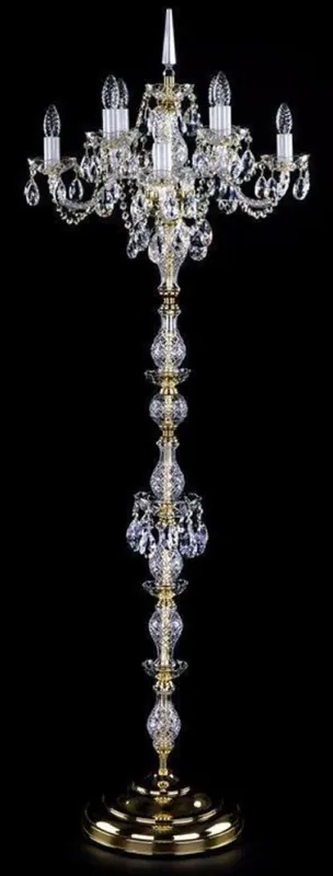 Casa Padrino luxury baroque crystal floor lamp gold Ø 56 x H. 160 cm - Magnificent floor lamp with Bohemian crystal glass - Baroque crystal lights Letzte Chance