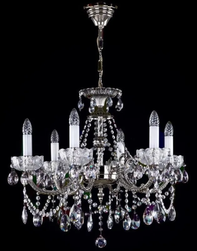 Casa Padrino luxury baroque chandelier antique silver Ø 65 x H. 57 cm - Magnificent brass chandelier with Bohemian crystal glass - Noble & Magnificent Solange Der Vorrat Reicht