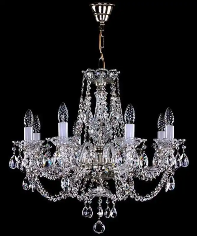 Solange Der Vorrat Reicht Casa Padrino luxury baroque chandelier silver Ø 61 x H. 57 cm - Magnificent brass chandelier with Bohemian crystal glass - Noble & Magnificent